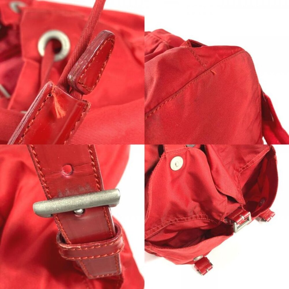 Prada Backpack Triangle Logo Nylon Red - image 8